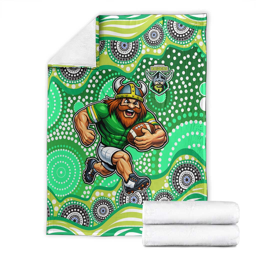 Canberra Raiders Blanket Aboriginal Dot Pattern - Rugby Mascot Heritage Pride