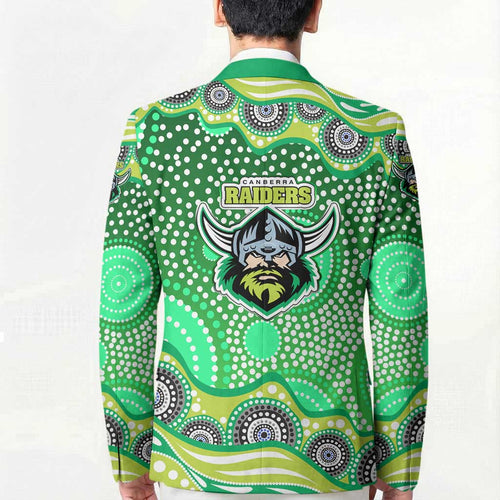 Canberra Raiders Blazer Aboriginal Dot Pattern - Rugby Mascot Heritage Pride