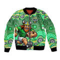 Canberra Raiders Bomber Jacket Aboriginal Dot Pattern - Rugby Mascot Heritage Pride