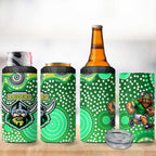 Canberra Raiders 4 in 1 Can Cooler Tumbler Aboriginal Dot Pattern - Rugby Mascot Heritage Pride