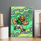 Canberra Raiders Canvas Wall Art Aboriginal Dot Pattern - Rugby Mascot Heritage Pride