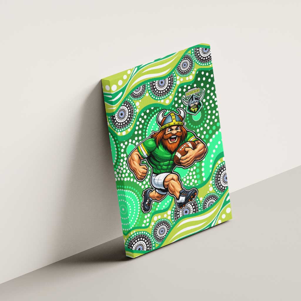 Canberra Raiders Canvas Wall Art Aboriginal Dot Pattern - Rugby Mascot Heritage Pride