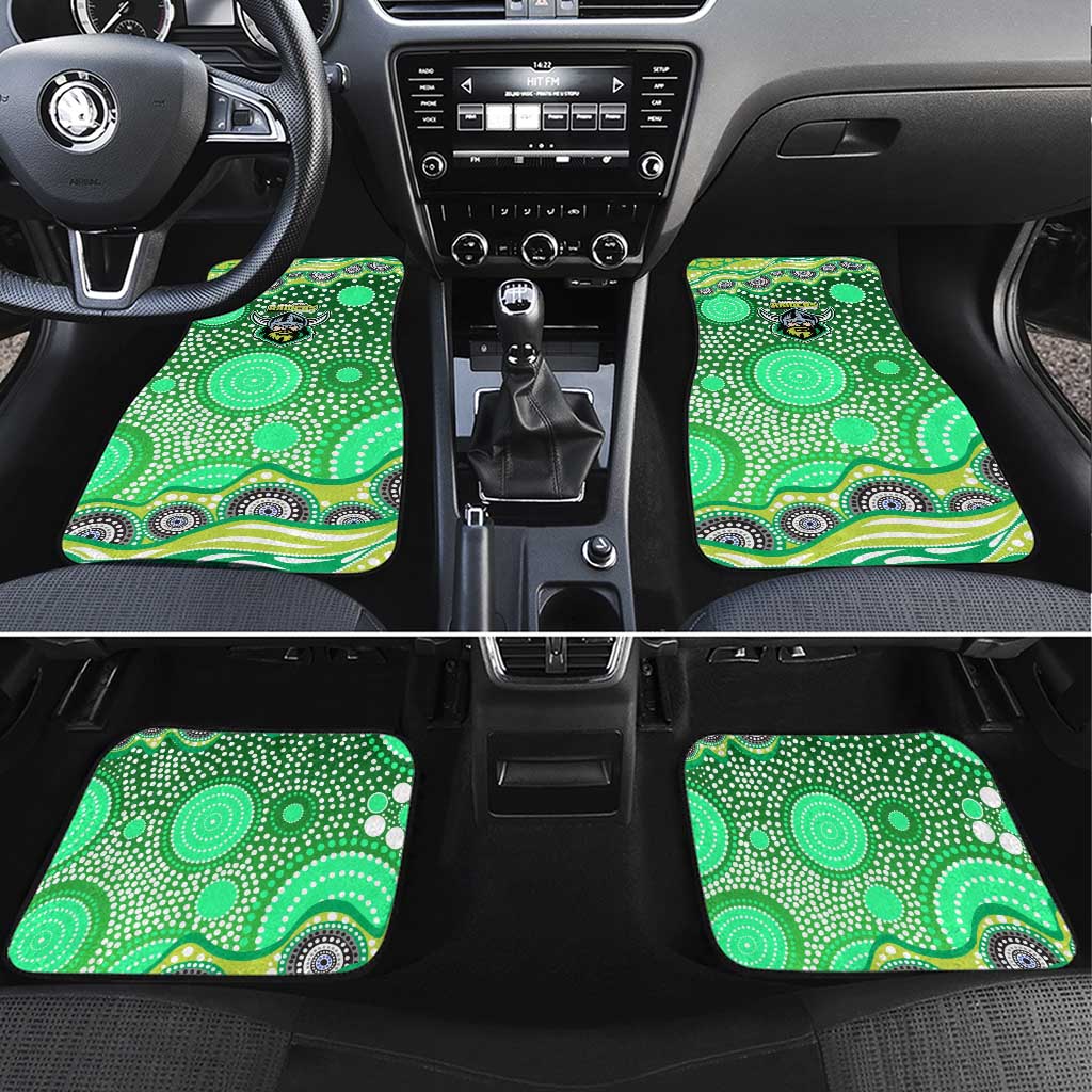 Canberra Raiders Car Mats Aboriginal Dot Pattern - Rugby Mascot Heritage Pride