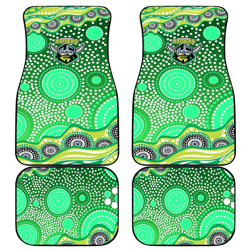 Canberra Raiders Car Mats Aboriginal Dot Pattern - Rugby Mascot Heritage Pride