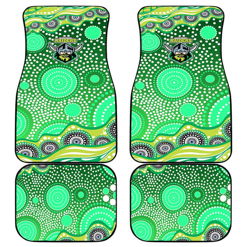 Canberra Raiders Car Mats Aboriginal Dot Pattern - Rugby Mascot Heritage Pride