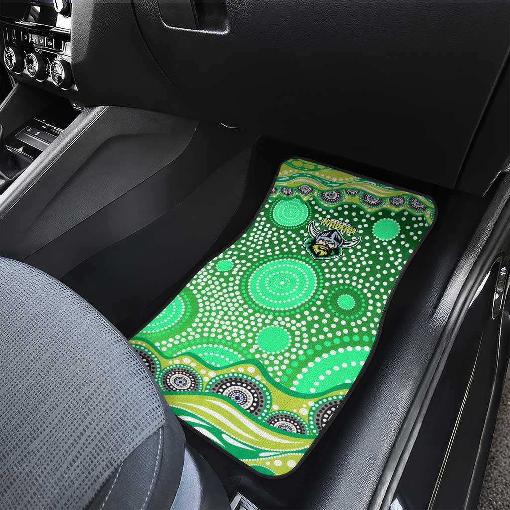 Canberra Raiders Car Mats Aboriginal Dot Pattern - Rugby Mascot Heritage Pride
