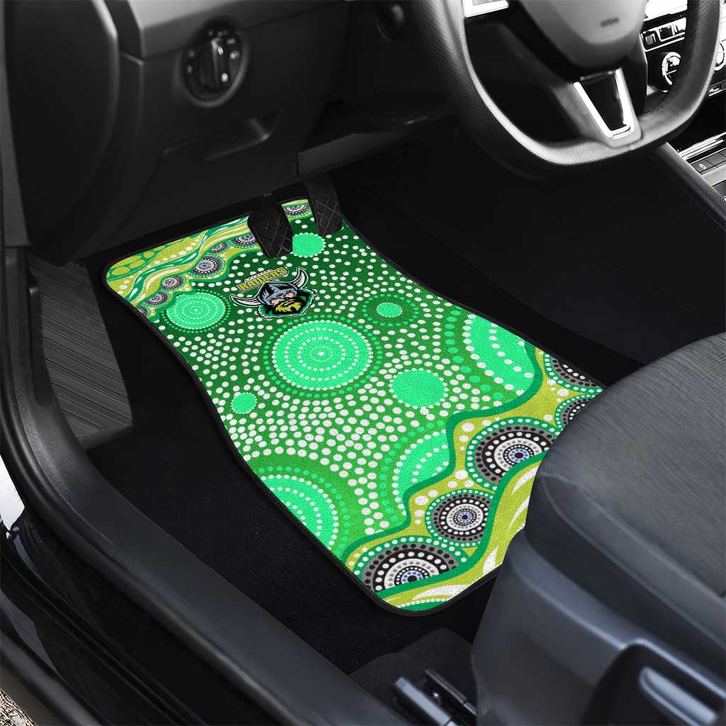 Canberra Raiders Car Mats Aboriginal Dot Pattern - Rugby Mascot Heritage Pride