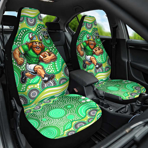 Canberra Raiders Car Seat Cover Aboriginal Dot Pattern - Rugby Mascot Heritage Pride