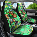 Canberra Raiders Car Seat Cover Aboriginal Dot Pattern - Rugby Mascot Heritage Pride
