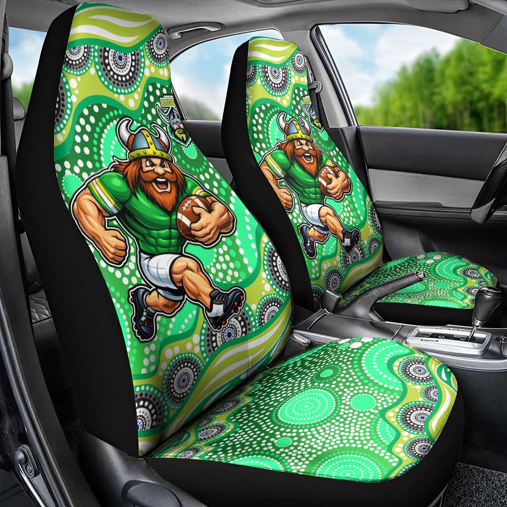 Canberra Raiders Car Seat Cover Aboriginal Dot Pattern - Rugby Mascot Heritage Pride