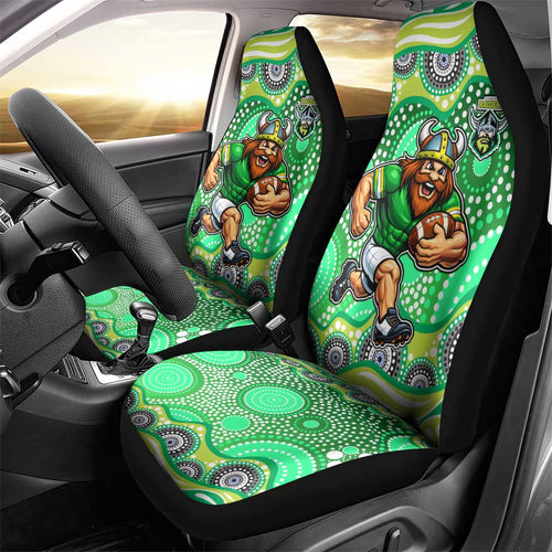 Canberra Raiders Car Seat Cover Aboriginal Dot Pattern - Rugby Mascot Heritage Pride