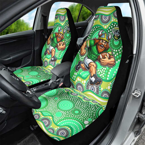 Canberra Raiders Car Seat Cover Aboriginal Dot Pattern - Rugby Mascot Heritage Pride