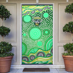 Canberra Raiders Door Cover Aboriginal Dot Pattern - Rugby Mascot Heritage Pride