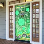 Canberra Raiders Door Cover Aboriginal Dot Pattern - Rugby Mascot Heritage Pride