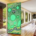 Canberra Raiders Door Cover Aboriginal Dot Pattern - Rugby Mascot Heritage Pride