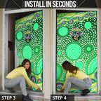 Canberra Raiders Door Cover Aboriginal Dot Pattern - Rugby Mascot Heritage Pride