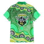 Canberra Raiders Family Matching Summer Maxi Dress and Hawaiian Shirt Aboriginal Dot Pattern - Rugby Mascot Heritage Pride