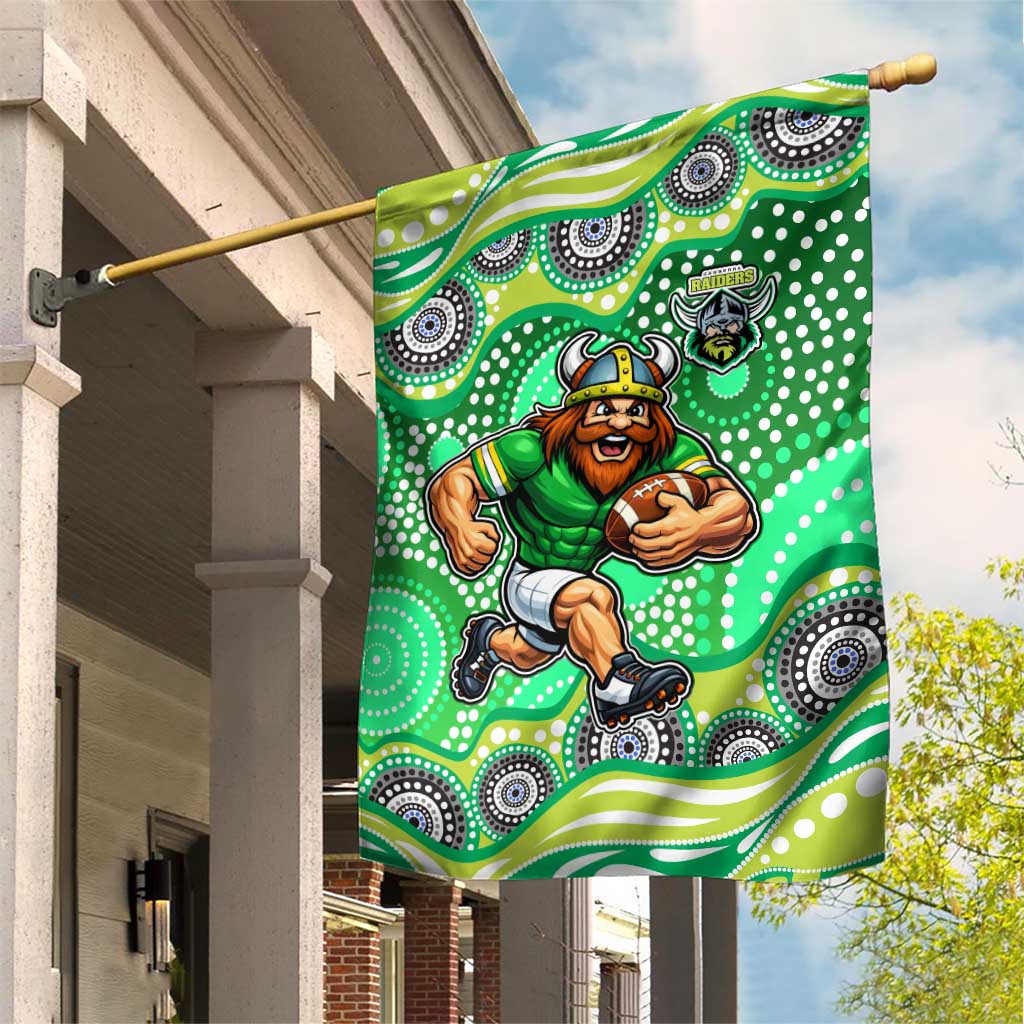 Canberra Raiders Garden Flag Aboriginal Dot Pattern - Rugby Mascot Heritage Pride