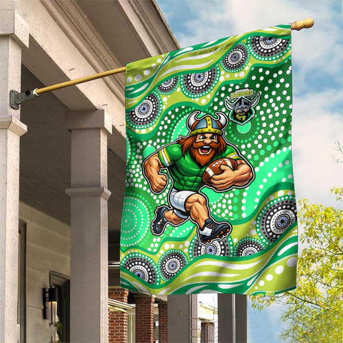 Canberra Raiders Garden Flag Aboriginal Dot Pattern - Rugby Mascot Heritage Pride