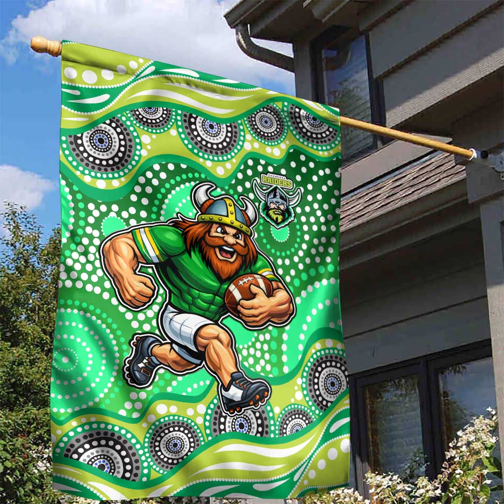 Canberra Raiders Garden Flag Aboriginal Dot Pattern - Rugby Mascot Heritage Pride