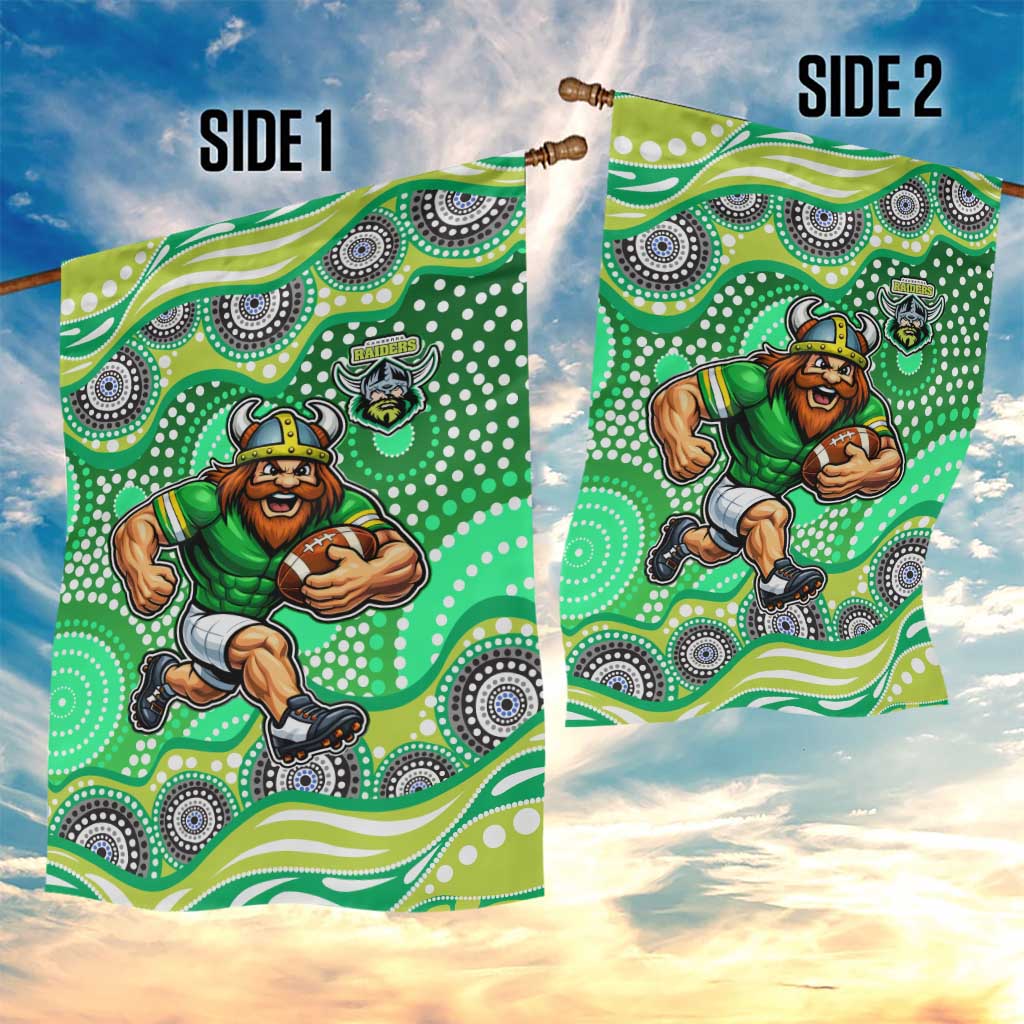 Canberra Raiders Garden Flag Aboriginal Dot Pattern - Rugby Mascot Heritage Pride