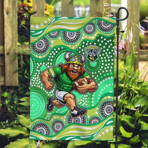 Canberra Raiders Garden Flag Aboriginal Dot Pattern - Rugby Mascot Heritage Pride