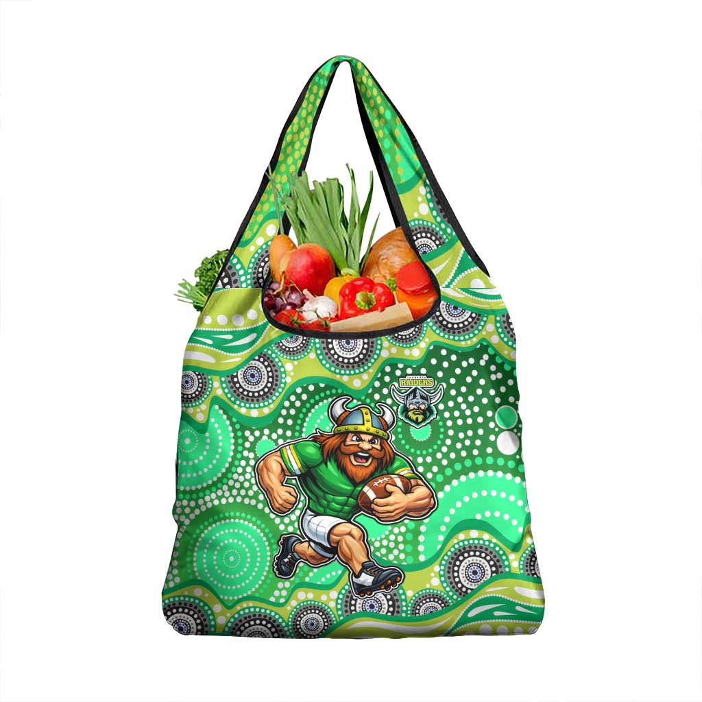 Canberra Raiders Grocery Bag Aboriginal Dot Pattern - Rugby Mascot Heritage Pride