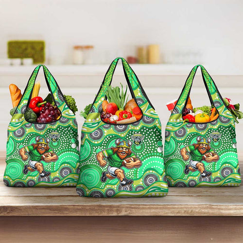 Canberra Raiders Grocery Bag Aboriginal Dot Pattern - Rugby Mascot Heritage Pride