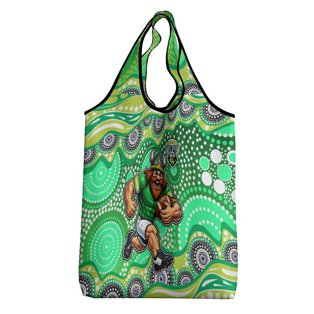 Canberra Raiders Grocery Bag Aboriginal Dot Pattern - Rugby Mascot Heritage Pride