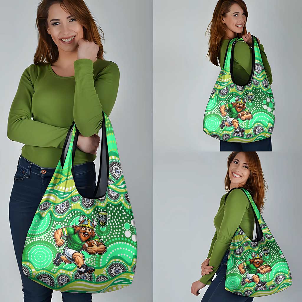 Canberra Raiders Grocery Bag Aboriginal Dot Pattern - Rugby Mascot Heritage Pride