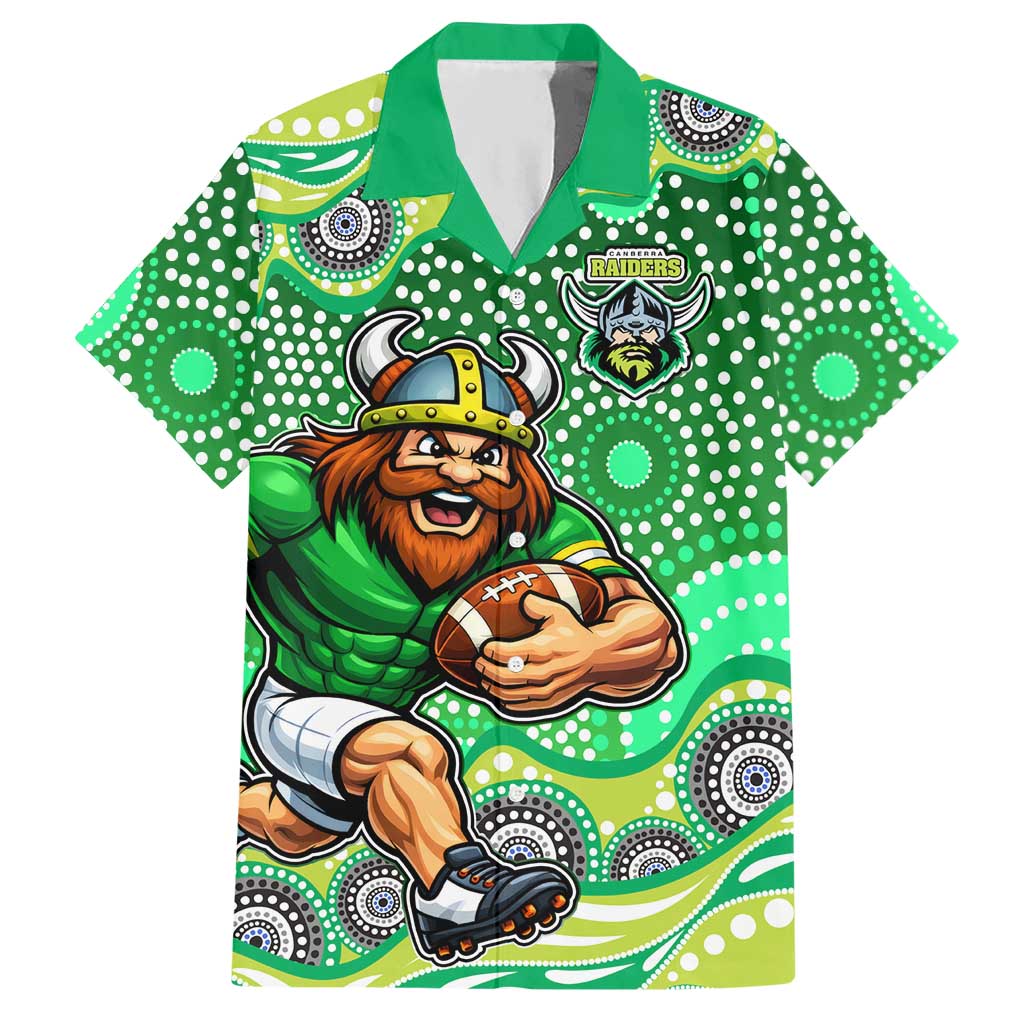 Canberra Raiders Hawaiian Shirt Aboriginal Dot Pattern - Rugby Mascot Heritage Pride