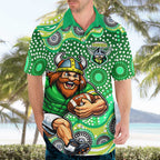 Canberra Raiders Hawaiian Shirt Aboriginal Dot Pattern - Rugby Mascot Heritage Pride