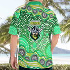Canberra Raiders Hawaiian Shirt Aboriginal Dot Pattern - Rugby Mascot Heritage Pride