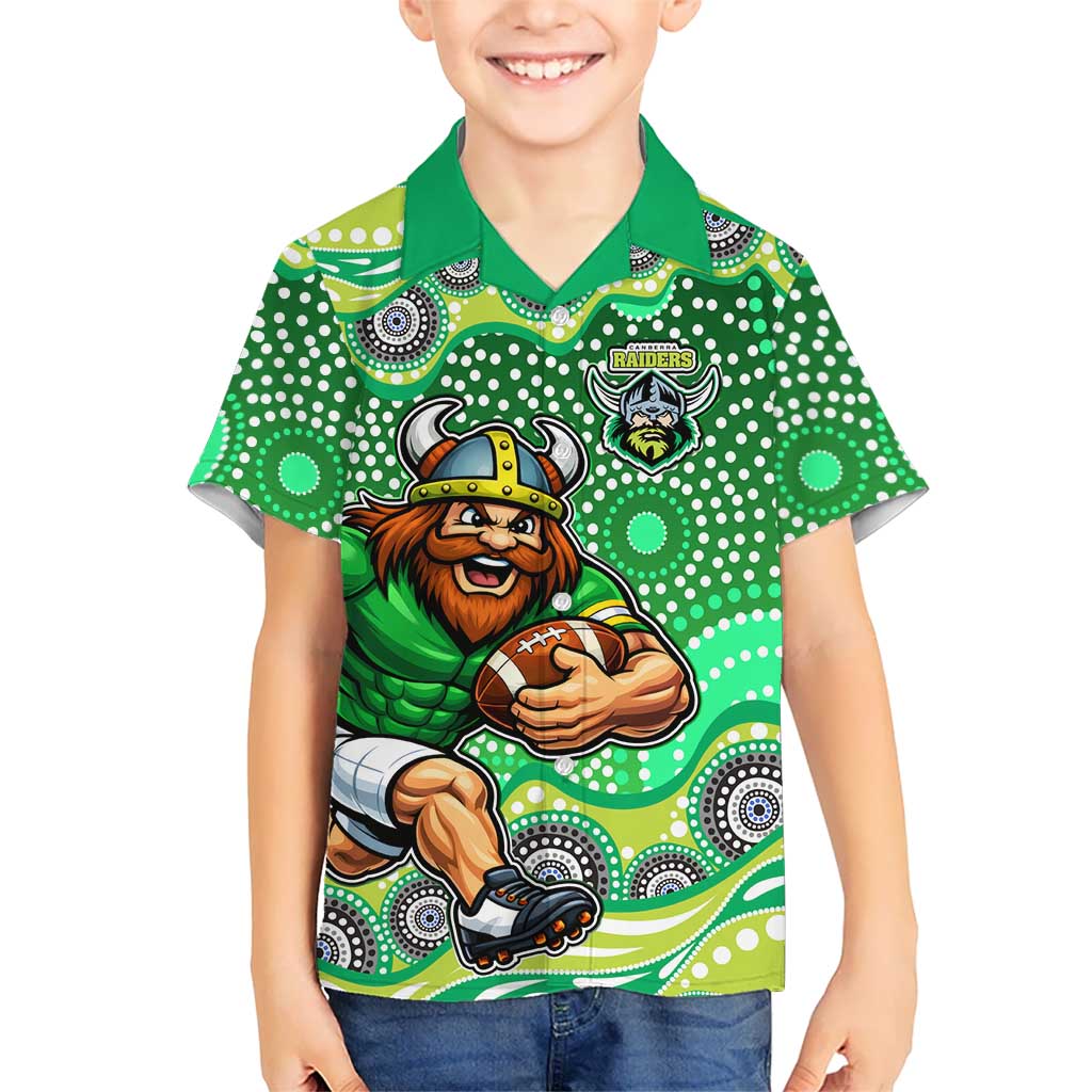 Canberra Raiders Hawaiian Shirt Aboriginal Dot Pattern - Rugby Mascot Heritage Pride