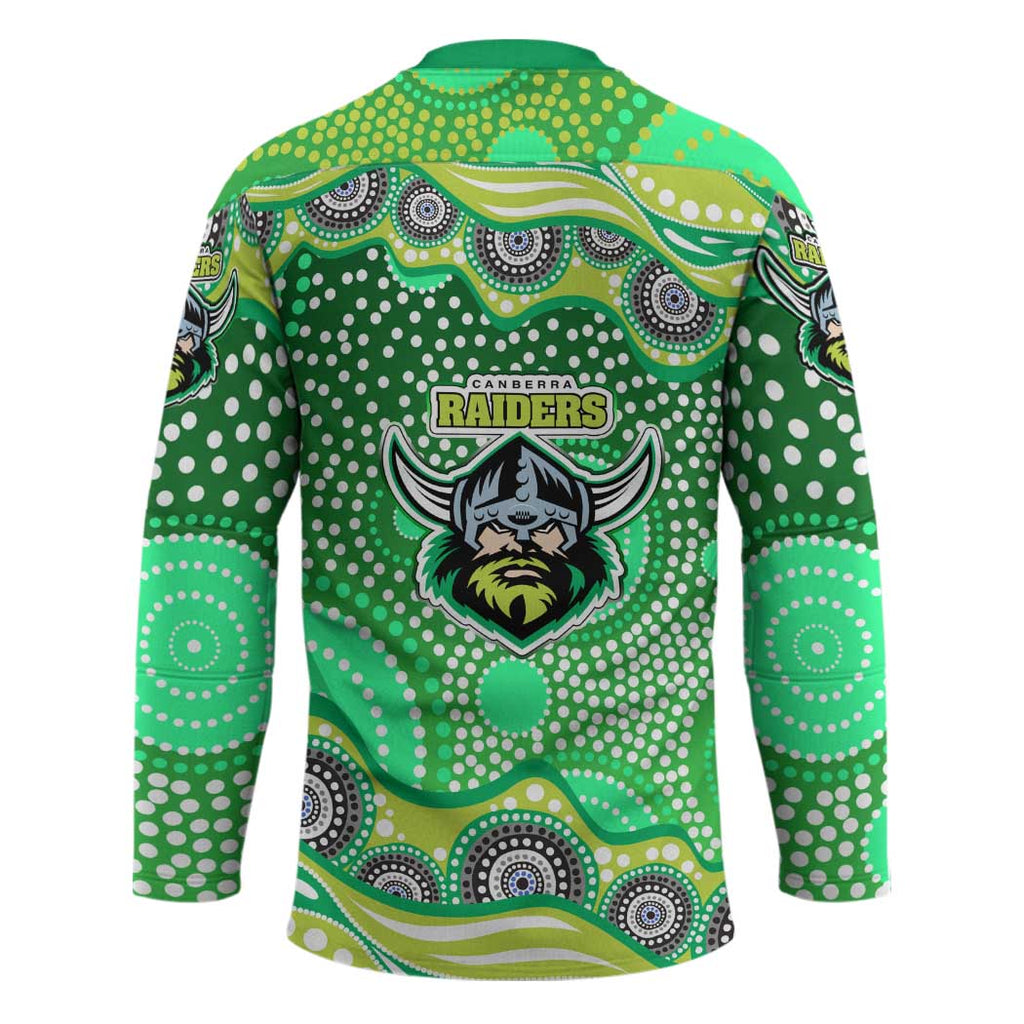 Canberra Raiders Hockey Jersey Aboriginal Dot Pattern - Rugby Mascot Heritage Pride