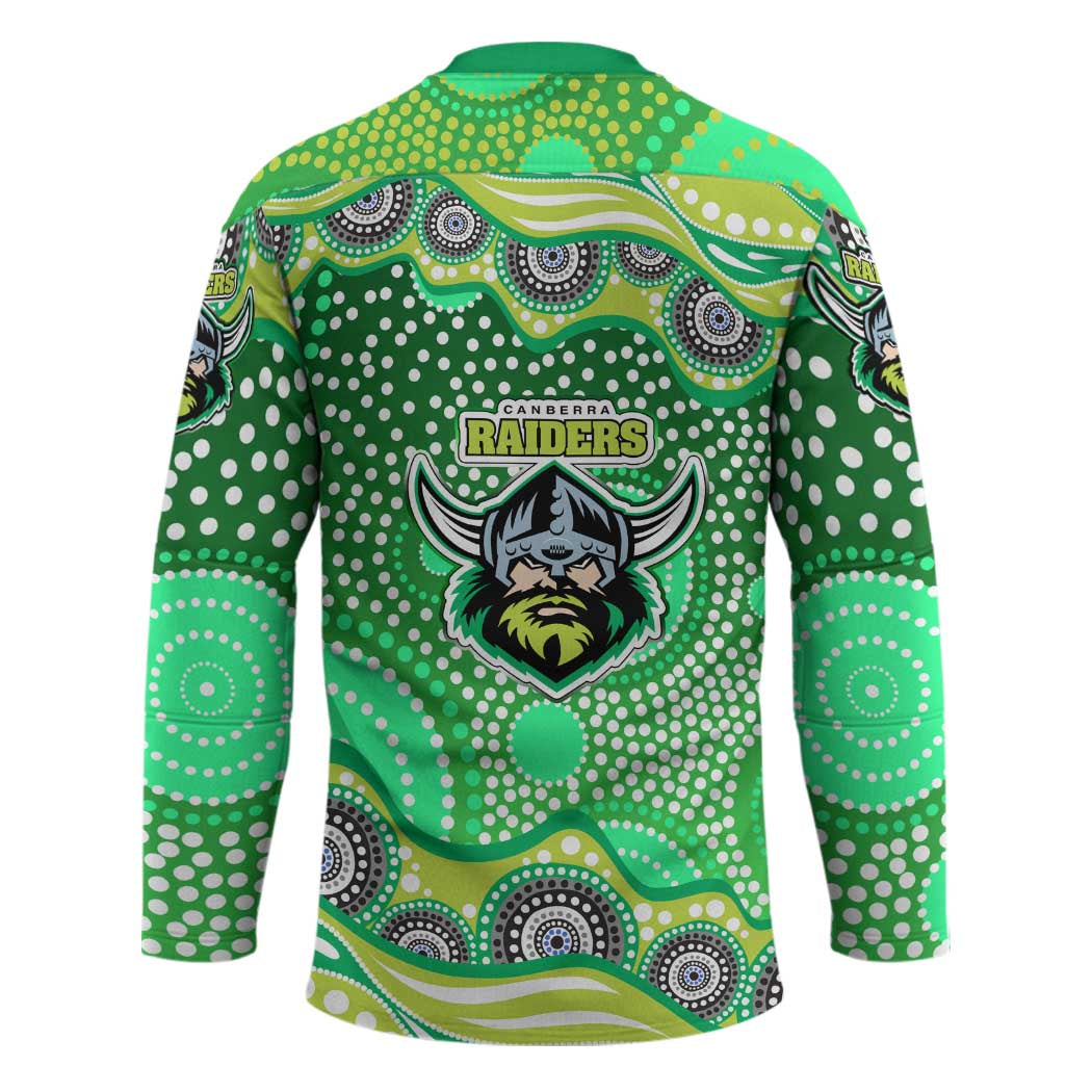 Canberra Raiders Hockey Jersey Aboriginal Dot Pattern - Rugby Mascot Heritage Pride