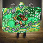 Canberra Raiders Hooded Blanket Aboriginal Dot Pattern - Rugby Mascot Heritage Pride