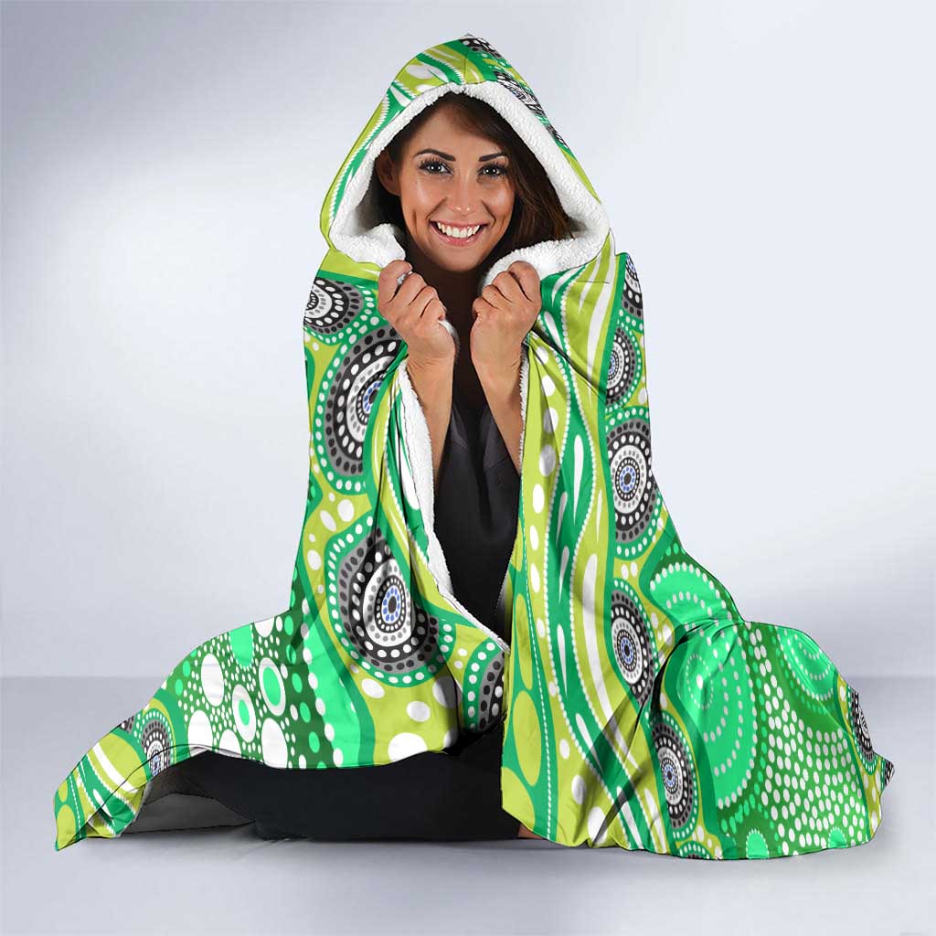 Canberra Raiders Hooded Blanket Aboriginal Dot Pattern - Rugby Mascot Heritage Pride