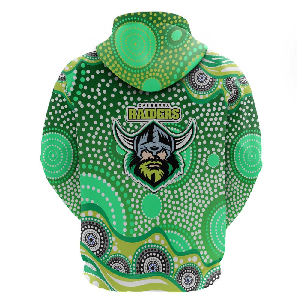 Canberra Raiders Hoodie Aboriginal Dot Pattern - Rugby Mascot Heritage Pride