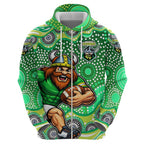 Canberra Raiders Hoodie Aboriginal Dot Pattern - Rugby Mascot Heritage Pride