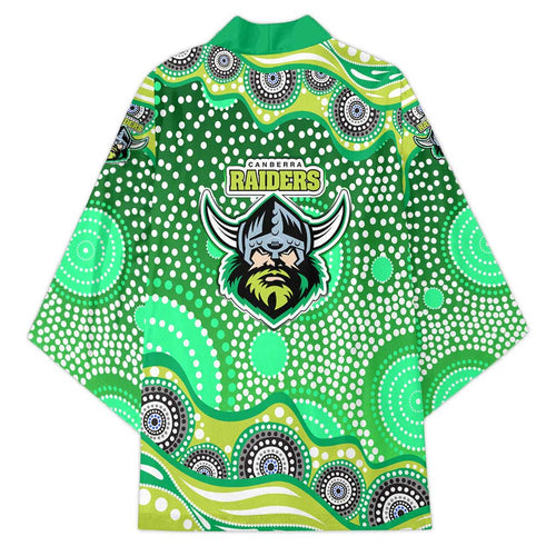 Canberra Raiders Kimono Aboriginal Dot Pattern - Rugby Mascot Heritage Pride