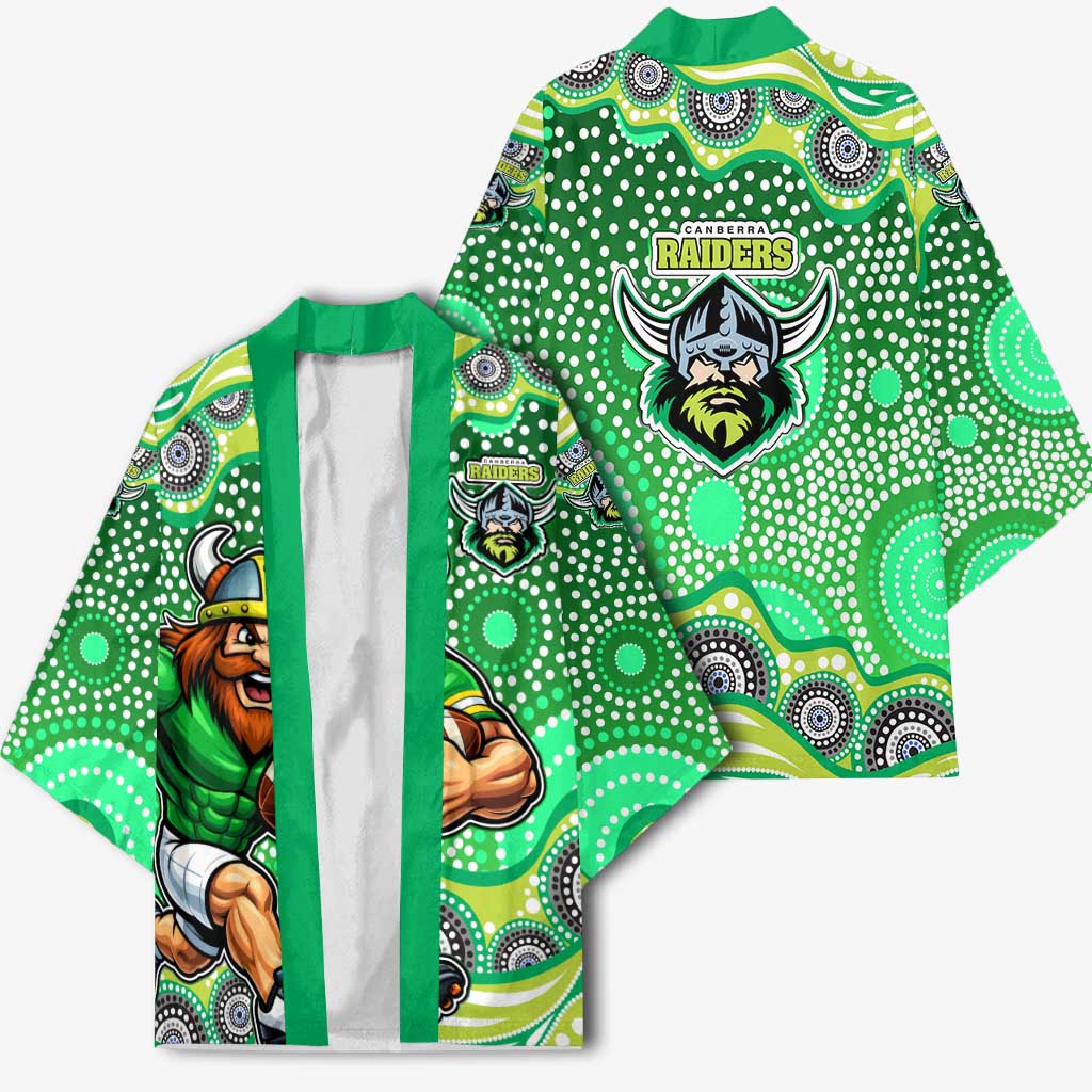 Canberra Raiders Kimono Aboriginal Dot Pattern - Rugby Mascot Heritage Pride