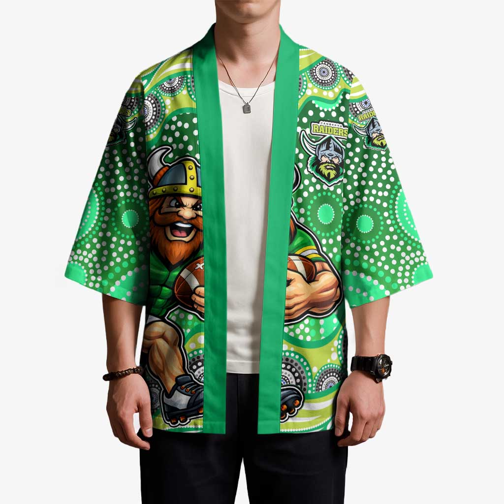 Canberra Raiders Kimono Aboriginal Dot Pattern - Rugby Mascot Heritage Pride