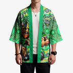 Canberra Raiders Kimono Aboriginal Dot Pattern - Rugby Mascot Heritage Pride