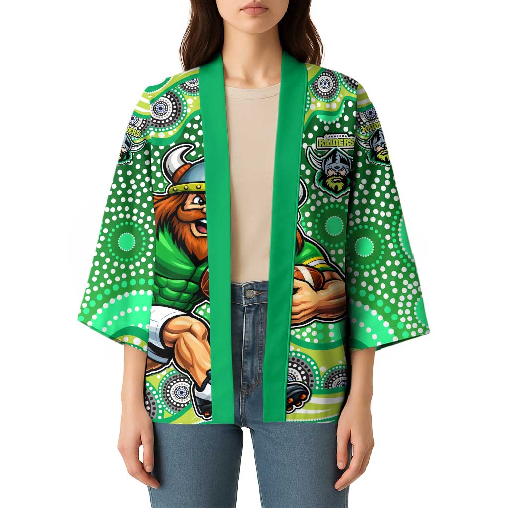 Canberra Raiders Kimono Aboriginal Dot Pattern - Rugby Mascot Heritage Pride