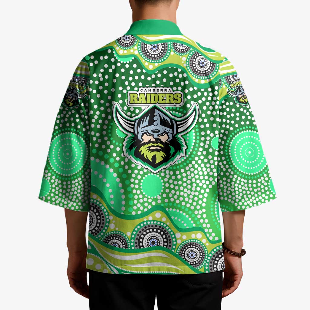 Canberra Raiders Kimono Aboriginal Dot Pattern - Rugby Mascot Heritage Pride