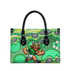 Canberra Raiders Leather Bag Aboriginal Dot Pattern - Rugby Mascot Heritage Pride