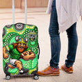 Canberra Raiders Luggage Cover Aboriginal Dot Pattern - Rugby Mascot Heritage Pride