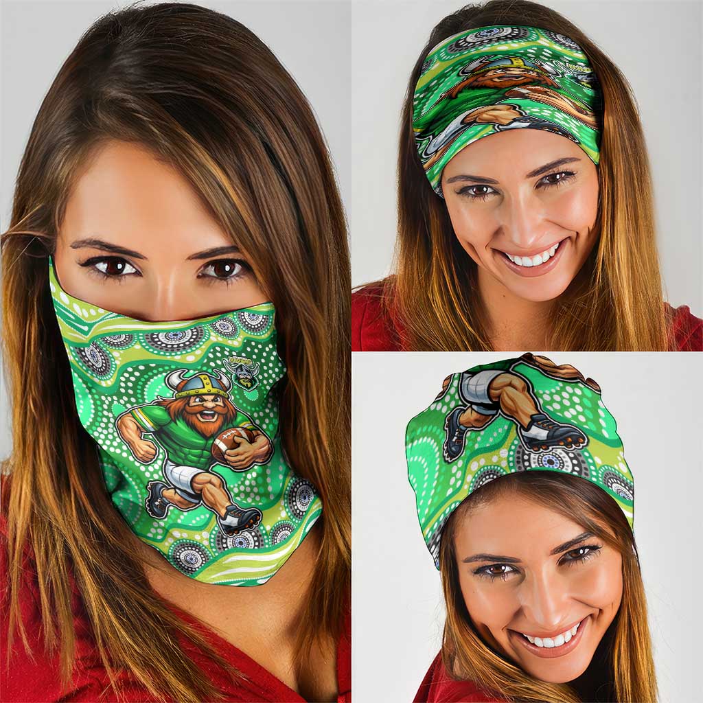 Canberra Raiders Neck Gaiter Aboriginal Dot Pattern - Rugby Mascot Heritage Pride