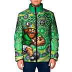 Canberra Raiders Padded Jacket Aboriginal Dot Pattern - Rugby Mascot Heritage Pride